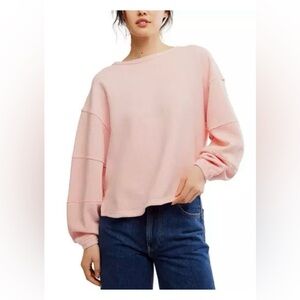 We the free free people total eclipse long sleeve tee pink